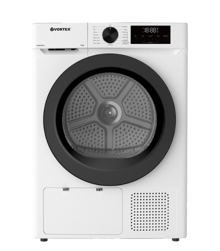 Uscator de rufe VORTEX VUR8PWH01S, Pompa de caldura, 8 kg, 14 programe, Clasa E, alb
