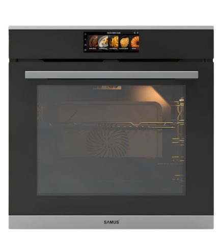 Cuptor incorporabil Samus SC634GDT15H, 74 L, Grill Electric, 15 functii de gatire, Curatare catalitica, Ventilator, Timer Digital, Negru