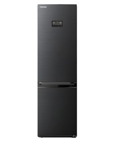 Combina frigorifica Toshiba GR-RB449WE-PMJ, 338 l, No Frost, Iluminare LED, Raft sticle, Touch control, Clasa E, H 185 cm, Antracit