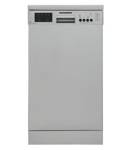 Mașină de Spălat Vase Heinner HDW-FS4506DSE++ - 10 Seturi, 6 Programe, Clasă Energetică E, Funcție Încărcare la Jumătate, Aquastop, Argintiu