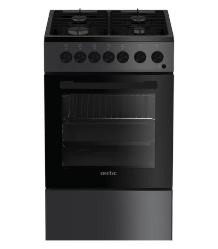 Aragaz ARCTIC AEM5611DTLA, 4 arzatoare, Gaz + Electric, L 50 cm, Grill, antracit